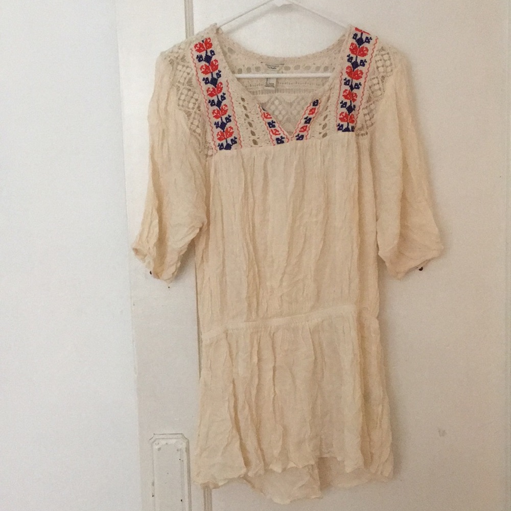 peasant top with cinched waist